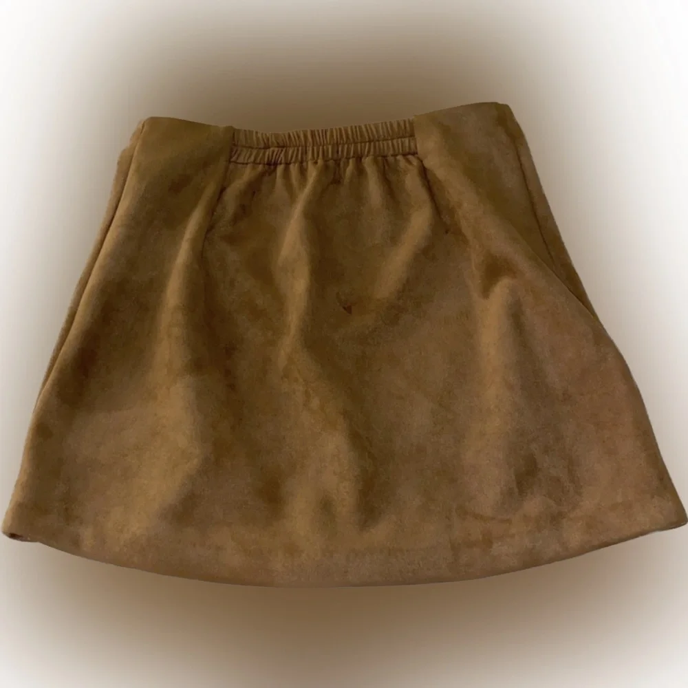 Tan Button Front Skirt